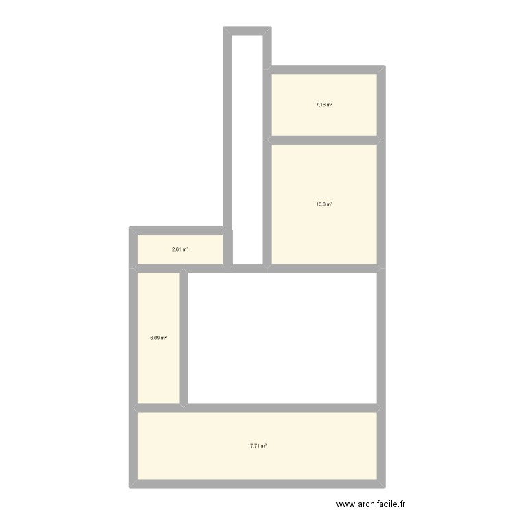 ggg. Plan de 5 pièces et 48 m2