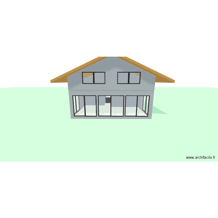 maison pilotis bois V1. Plan de 4 pièces et 90 m2