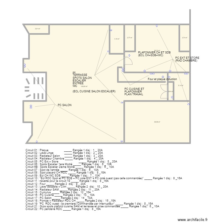 Biarritz. Plan de 9 pièces et 194 m2