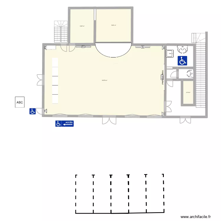 Proudhon vide aux dimensions. Plan de 4 pièces et 181 m²