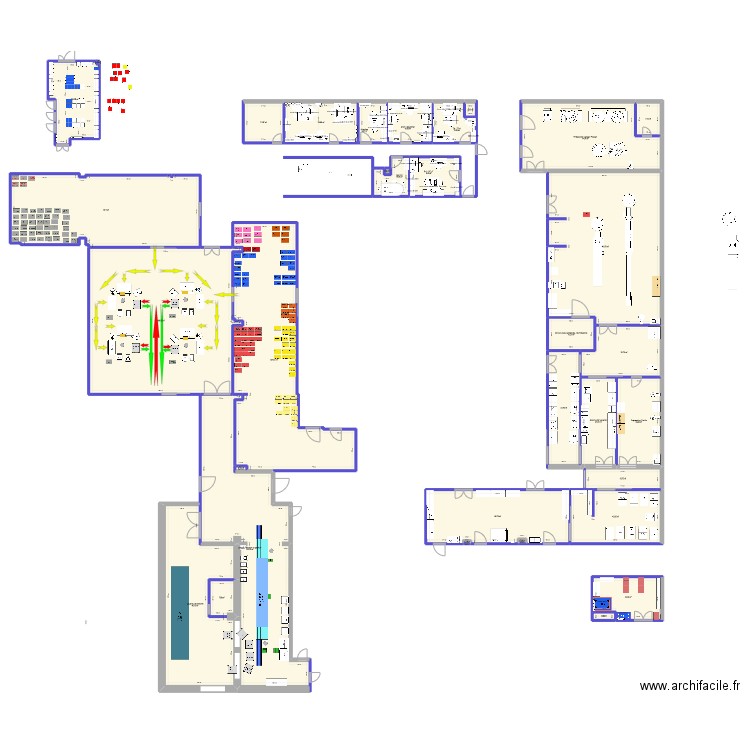 Projet Cuisines HL v32. Plan de 33 pièces et 1357 m2