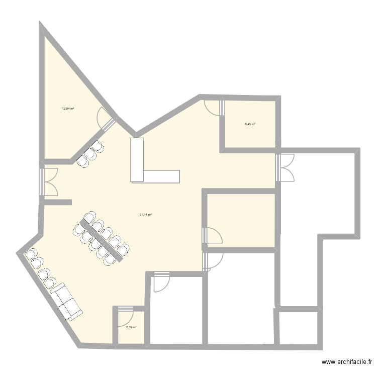 NSM. Plan de 4 pièces et 113 m2