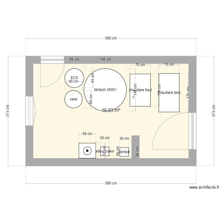 trouville. Plan de 1 pièce et 17 m2