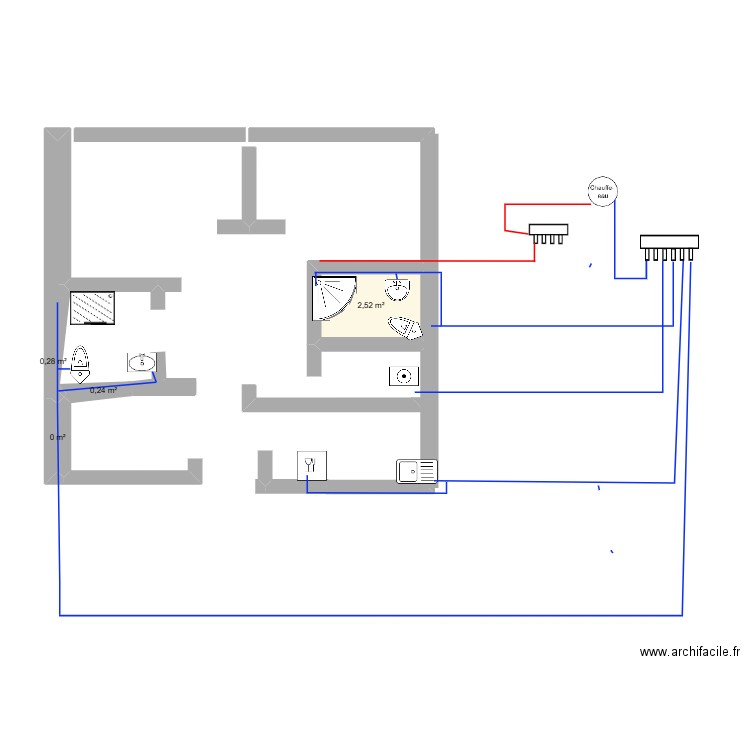 ibra. Plan de 4 pièces et 3 m2