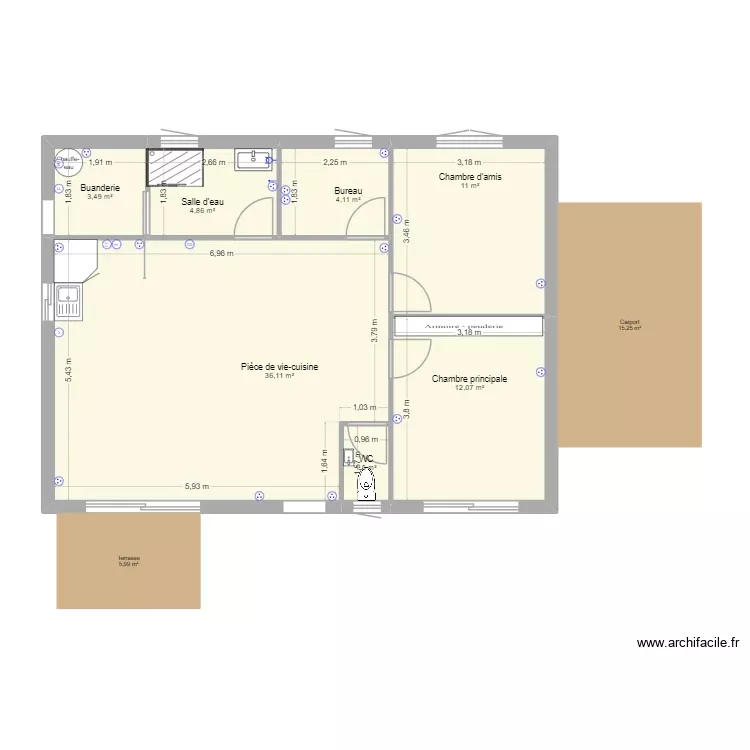 maison Trécobois plan électricité. Plan de 7 Pièces et 73 m² maison Trécobois plan électricité. Plan de 7 Pièces et 73 m²
