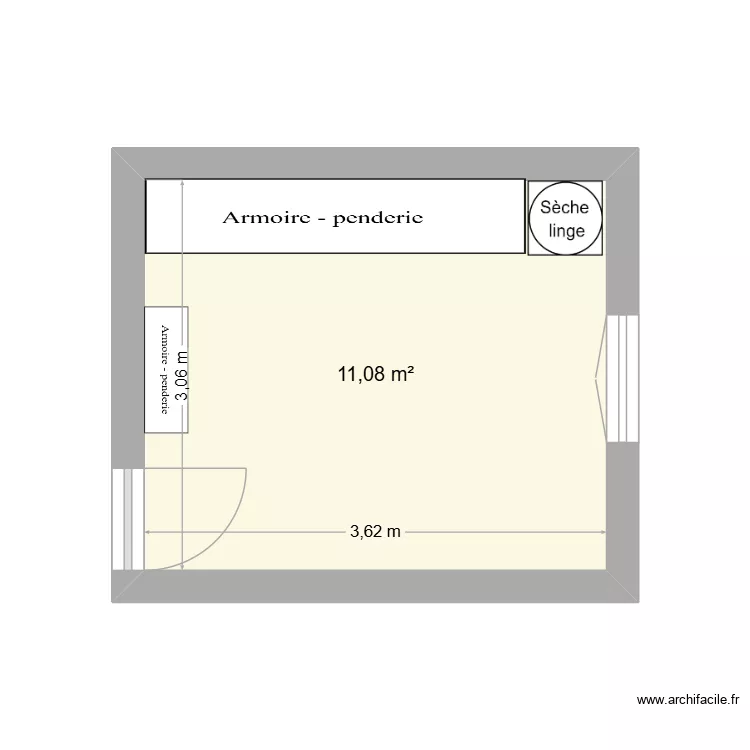 piece linge. Plan de 1 et 11 m² piece linge. Plan de 1 et 11 m²