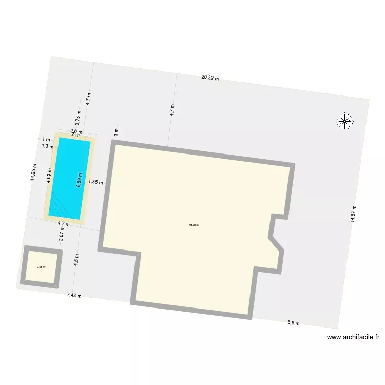 Cot&eacute; KIKI OK OK. Plan de 2 Pièces et 98 m²