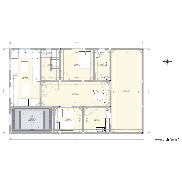 maison imam. Plan de 9 pièces et 116 m2