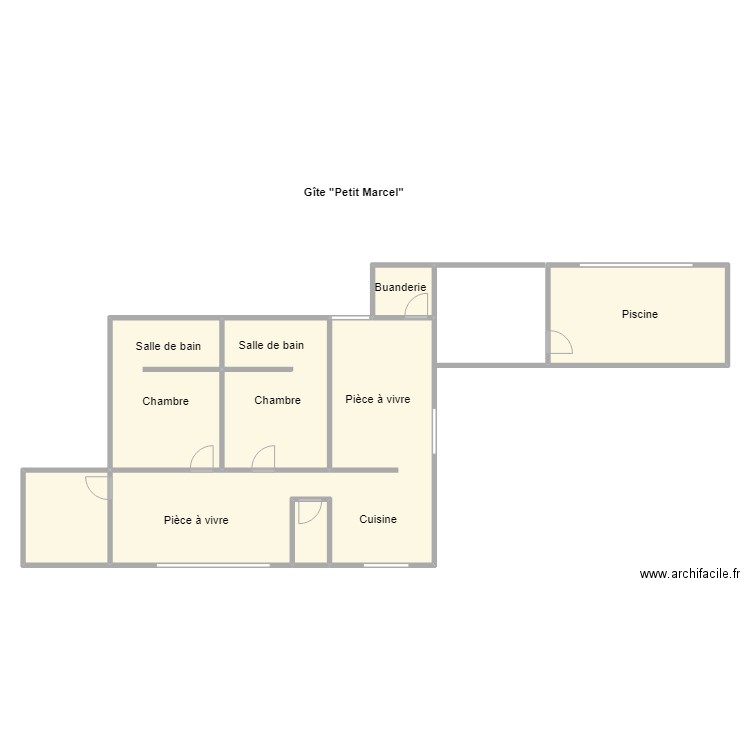 Gîte Romanèche 2. Plan de 7 pièces et 198 m2