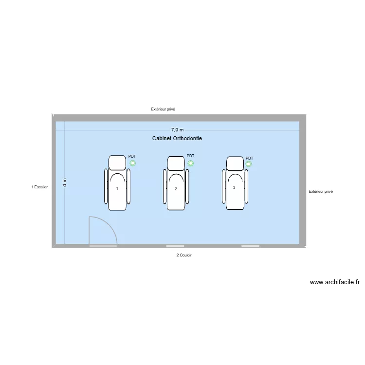 60711 Cabinet Orthodontie. Plan de 1 Pièce et 32 m² 60711 Cabinet Orthodontie. Plan de 1 Pièce et 32 m²