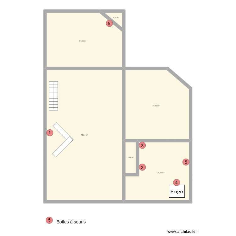 Aide Alimentaire Jettoise. Plan de 6 pièces et 176 m2