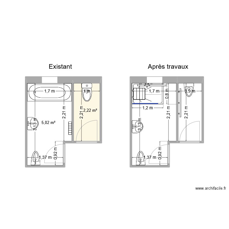 Gignac Marie Louise. Plan de 4 pièces et 14 m2