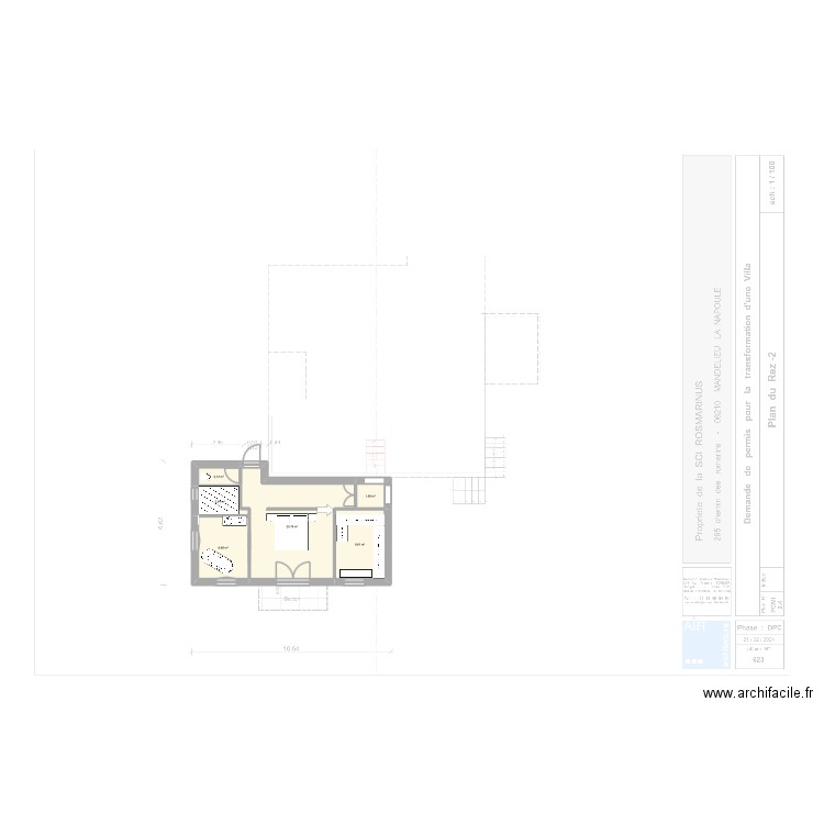 chambre. Plan de 6 pièces et 52 m2