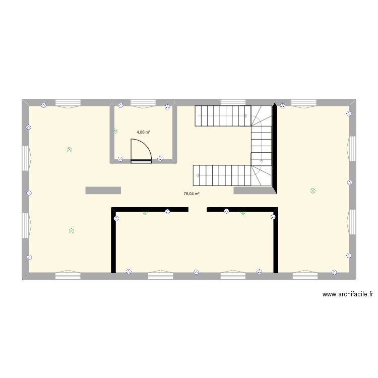 villa amellia R+3. Plan de 2 pièces et 81 m2