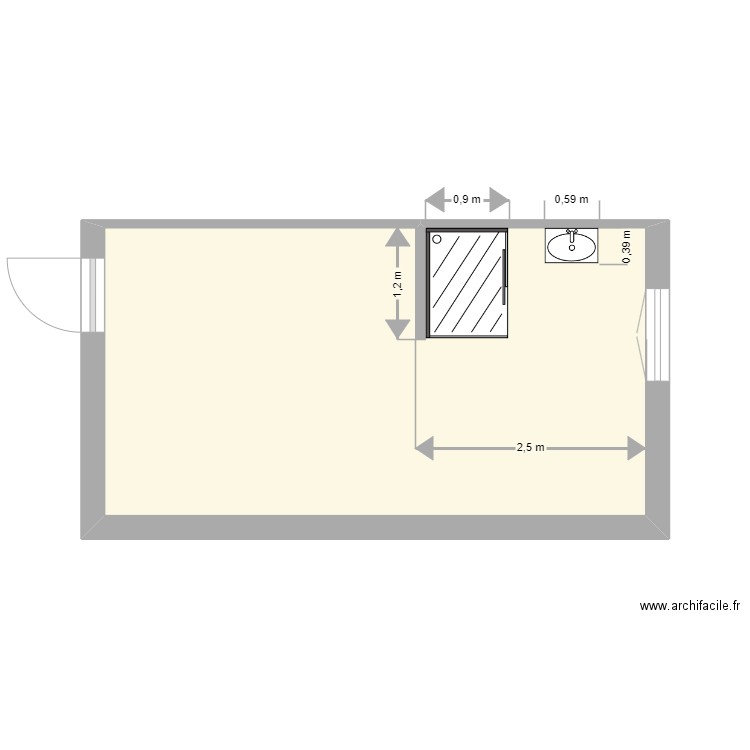 projet razemon. Plan de 1 pièce et 18 m2