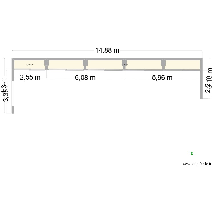 ARCHIVE LOARC 2. Plan de 2 pièces et 10 m2