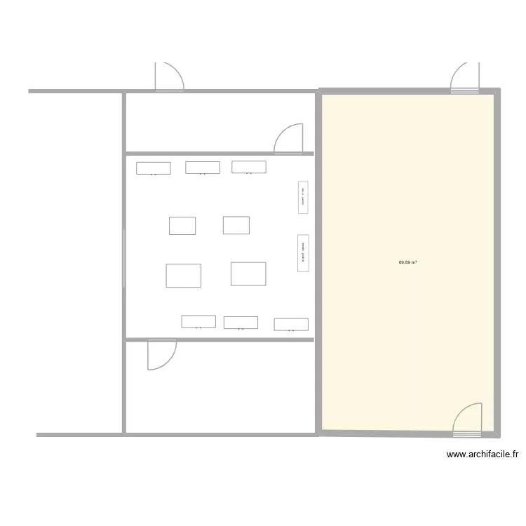 AGGRANDISSEMENT PROJET MAGASIN. Plan de 1 et 70 m² AGGRANDISSEMENT PROJET MAGASIN. Plan de 1 et 70 m²