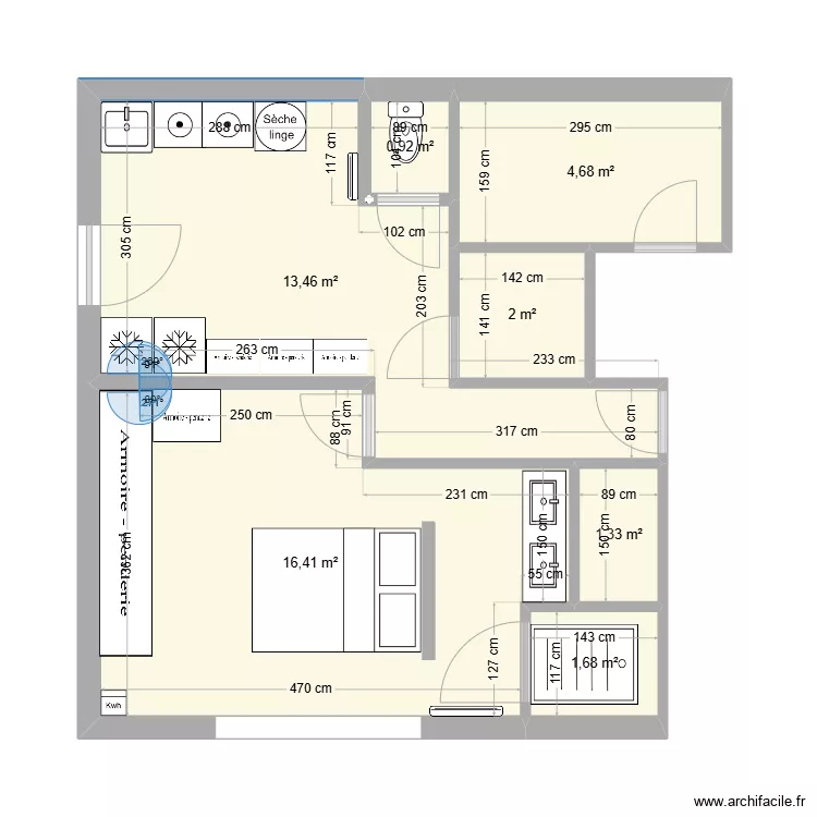 Suite parentale buanderie sde v1. Plan de 