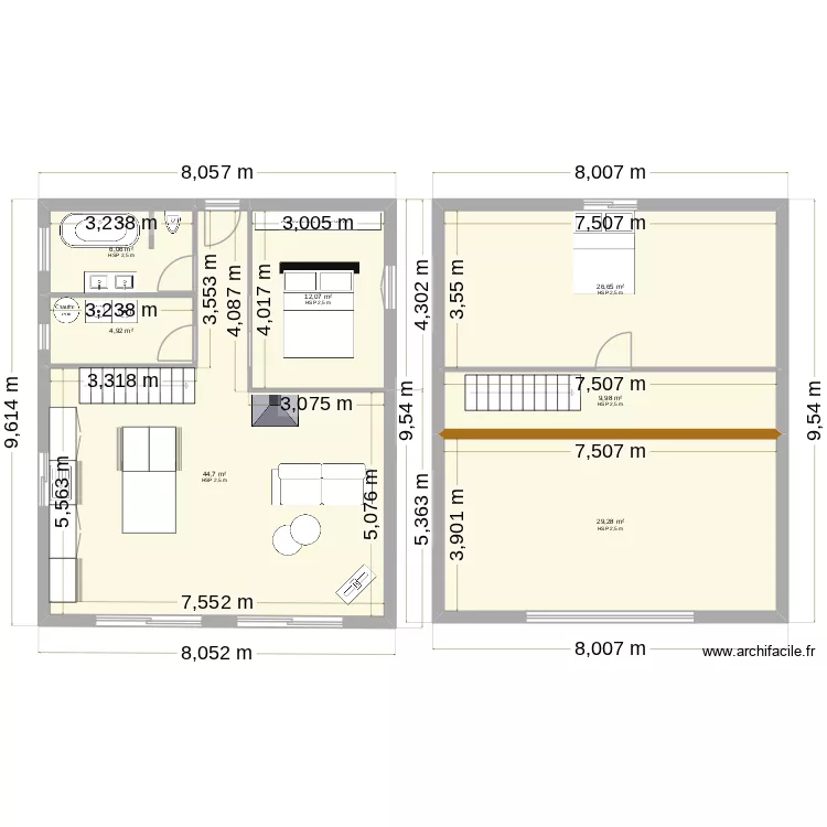 CindyHome2. Plan de 7  et 134 m²