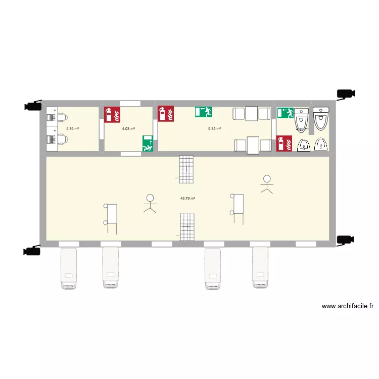 plan logistique. Plan de 5 Pièces et 66 m²