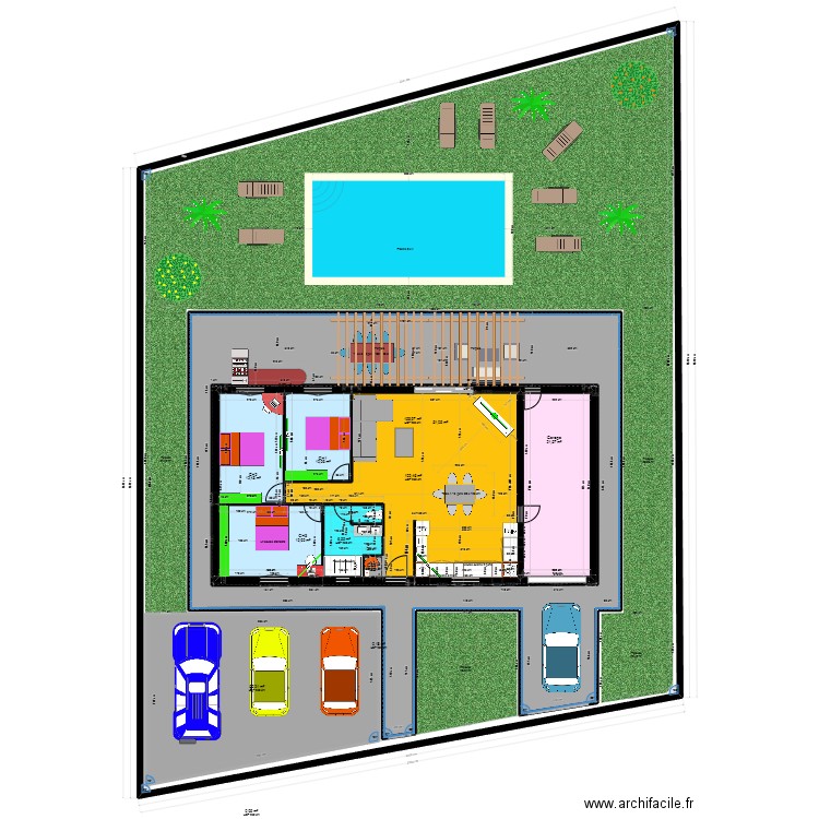 le grand aubat 4.1. Plan de 14 pièces et 1005 m2