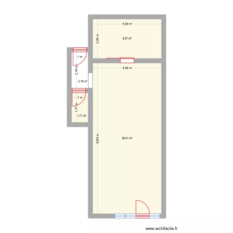 plan &eacute;picerie sociale. Plan de 4  et 50 m²