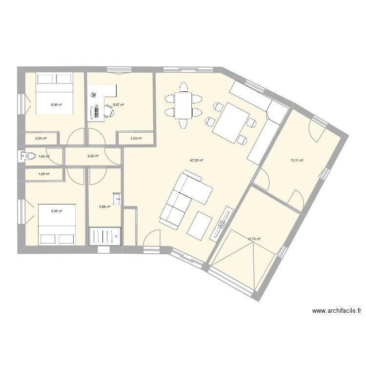 SAINT MAGNE. Plan de 12 pièces et 111 m2