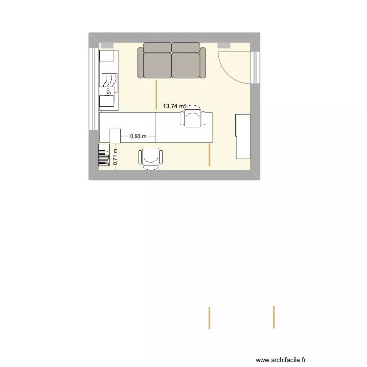 buro gambetta. Plan de 1 et 14 m² buro gambetta. Plan de 1 et 14 m²