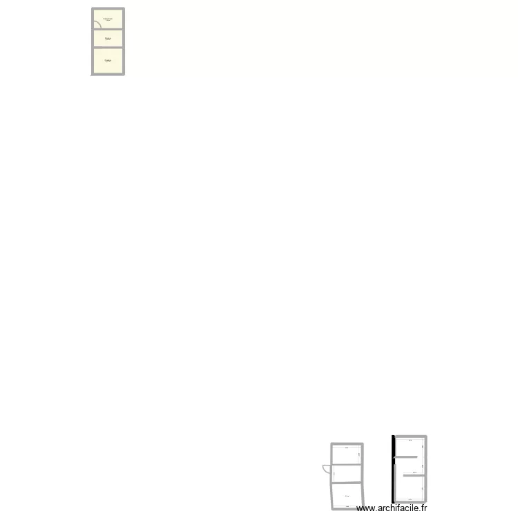 Suite. Plan de 4  et 34 m²