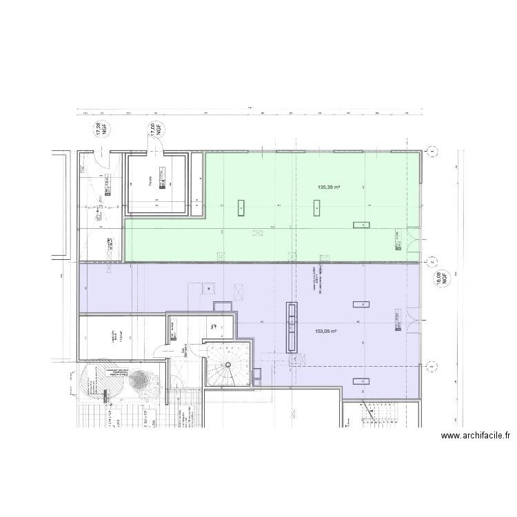 Béziers HOURS Cellule 3 et 4. Plan de 2 pièces et 288 m2