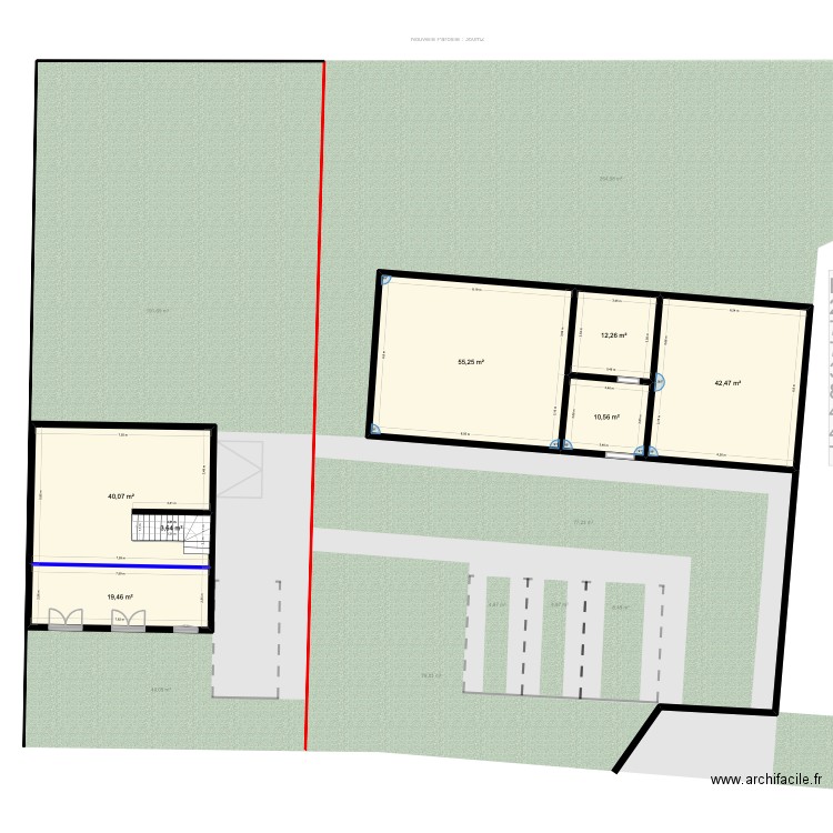 Division Annet V2. Plan de 16 pièces et 370 m2