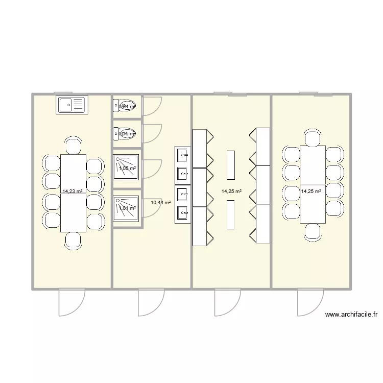 A2C CHANTIER DECINES. Plan de 8  et 57 m²