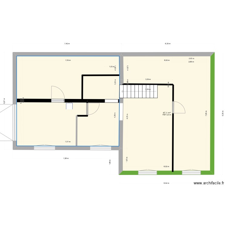 chalet ext version 0325 version 3 niveau 0. Plan de 2 pièces et 91 m2