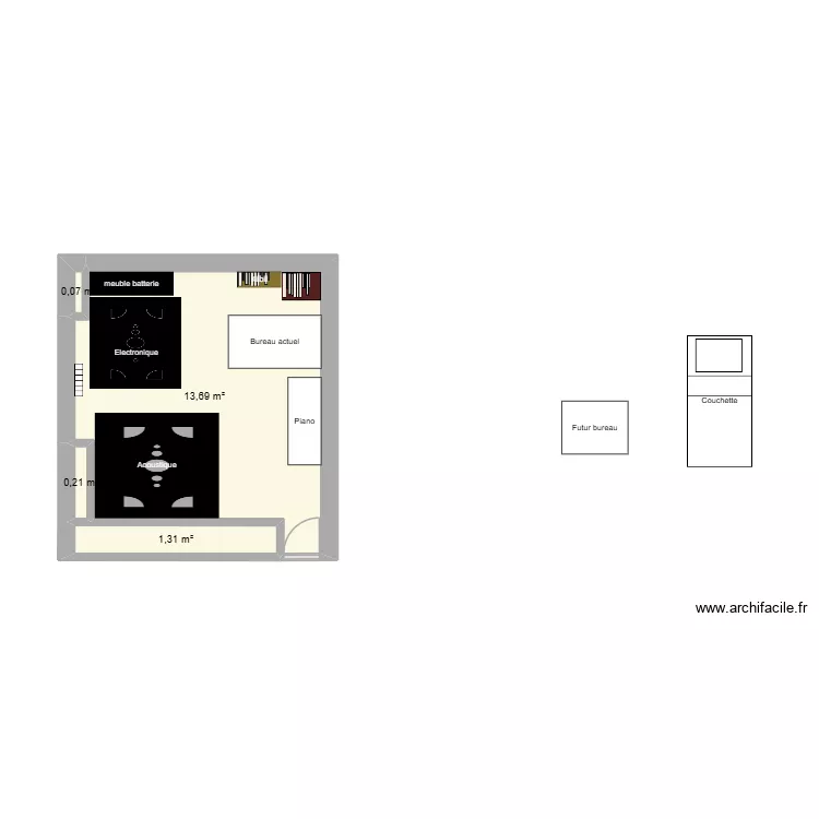 Bureau ok. Plan de 4 et 15 m² Bureau ok. Plan de 4 et 15 m²