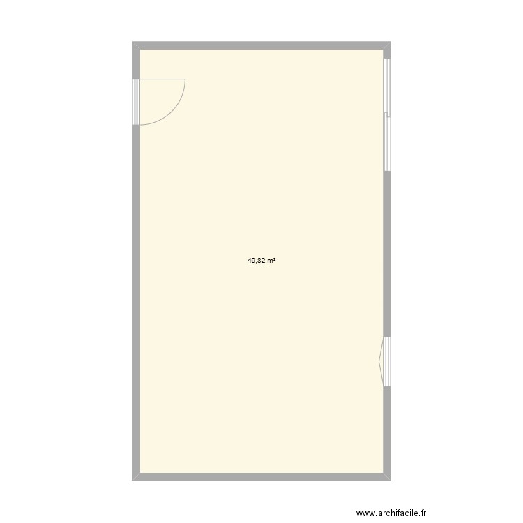 Futur appartement. Plan de 1 pièce et 50 m2