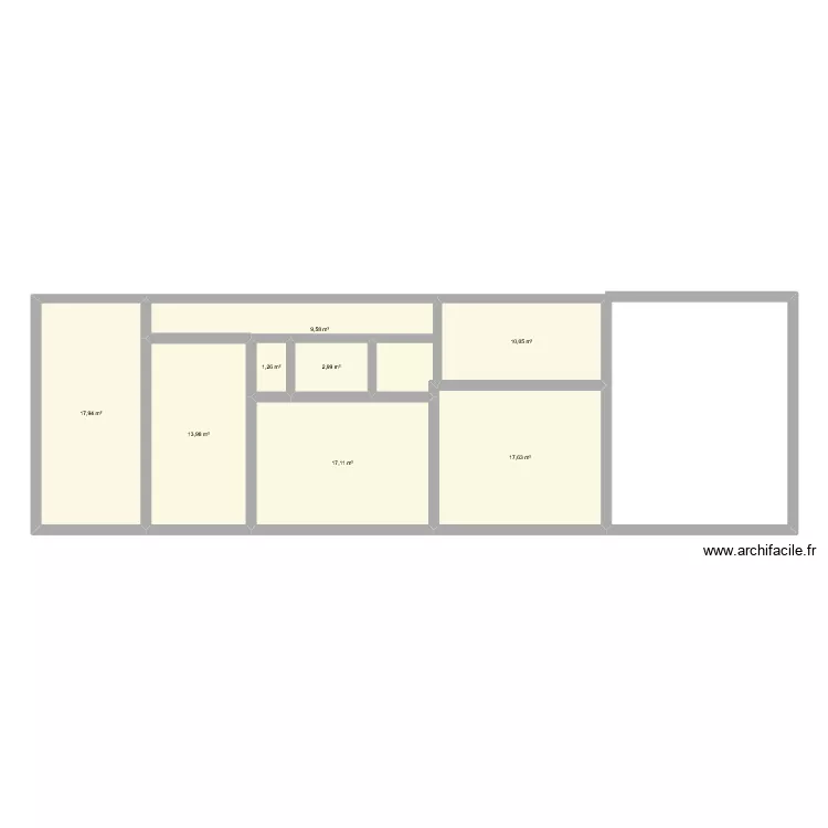 Etage Pont Paillard. Plan de 8 Pièces et 91 m² Etage Pont Paillard. Plan de 8 Pièces et 91 m²