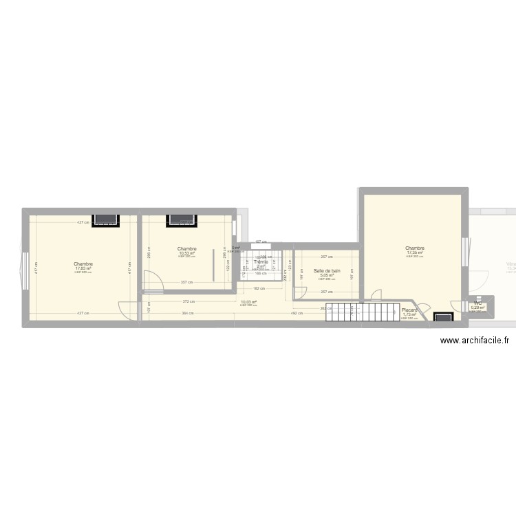 Maison de Villars . Plan de 16 pièces et 156 m2