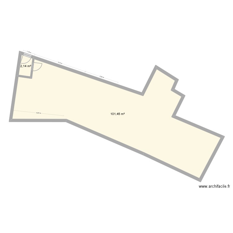 Appartement 17D. Plan de 2 pièces et 104 m2