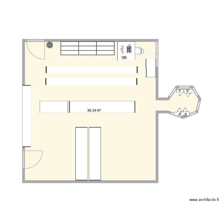 ADAM. Plan de 1 pièce et 38 m2