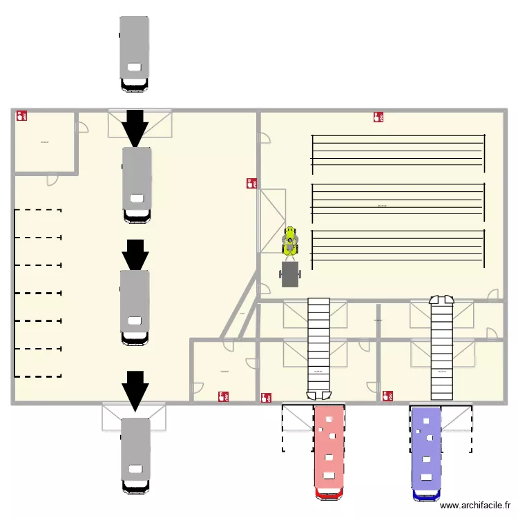 plan d'un entrep&ocirc;t. Plan de 