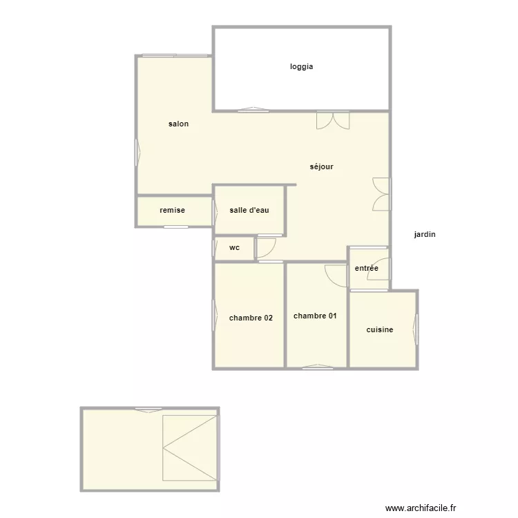 gohe. Plan de 10  et 111 m²