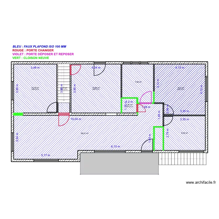 PLAN PLACO PARM R+1. Plan de 9 Pièces et 107 m² PLAN PLACO PARM R+1. Plan de 9 Pièces et 107 m²