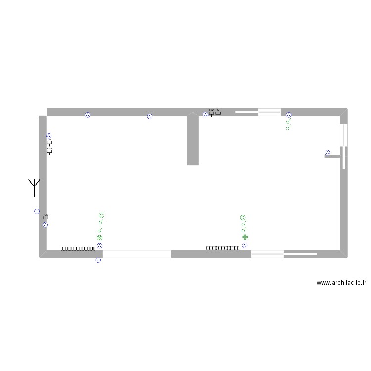 salon cuisine. Plan de 0 pièce et 0 m2