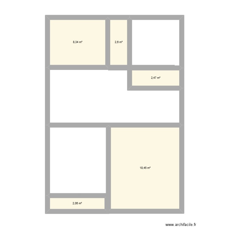 étage 0. Plan de 5 pièces et 34 m2