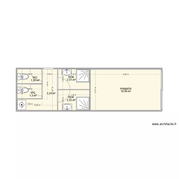 CONTAINER SANITAIRE. Plan de 6 pièces et 21 m² CONTAINER SANITAIRE. Plan de 6 pièces et 21 m²
