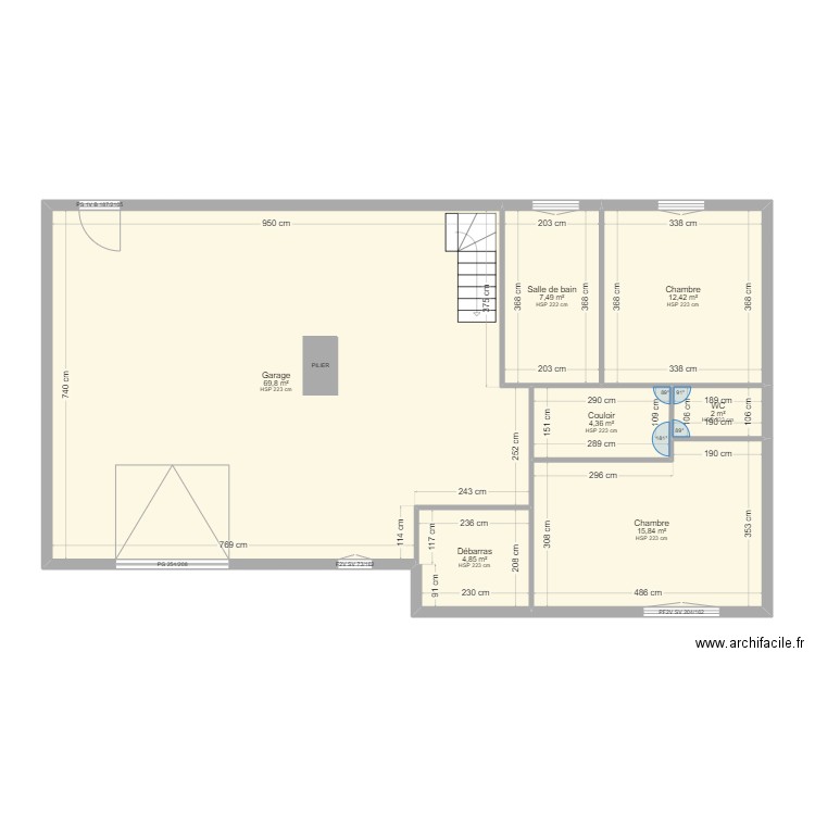 LHOSPITAL SOUS SOL. Plan de 7 pièces et 117 m2