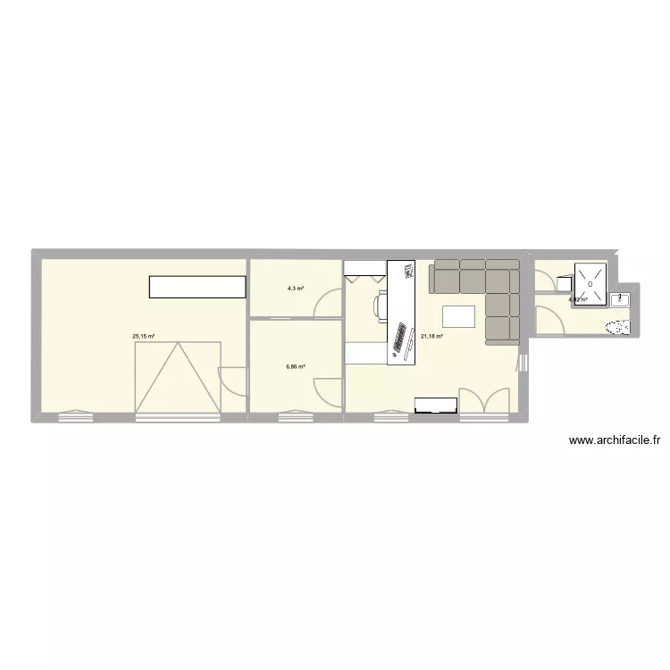 bureau. Plan de 5 Pièces et 62 m² bureau. Plan de 5 Pièces et 62 m²