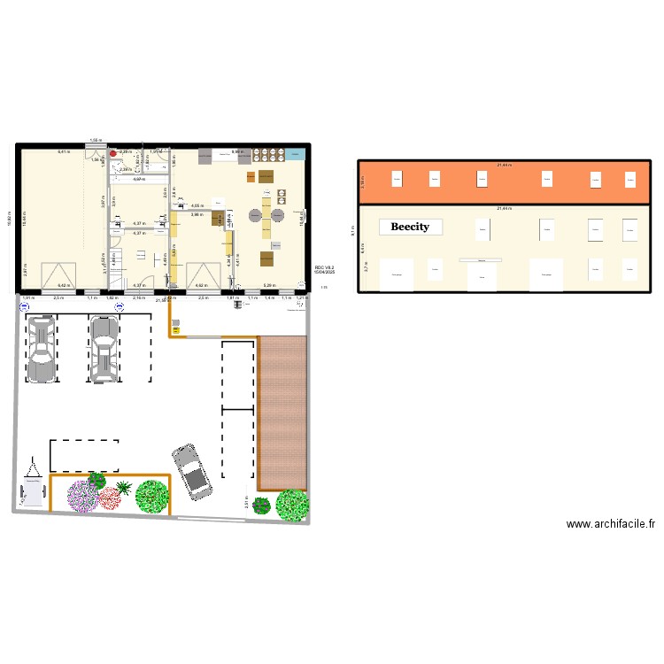 SCI Malou. Plan de 15 pièces et 982 m2