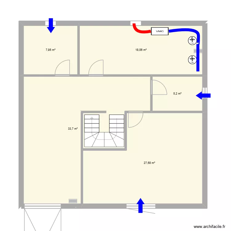 TITEM RDC. Plan de 5  et 93 m²