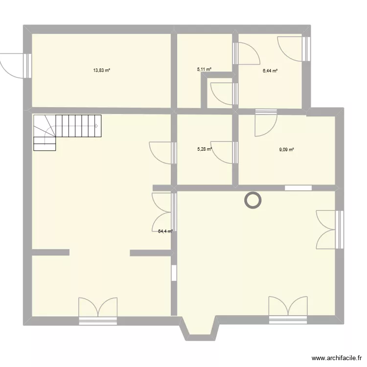 MONMOUSSEAU. Plan de 6  et 104 m²